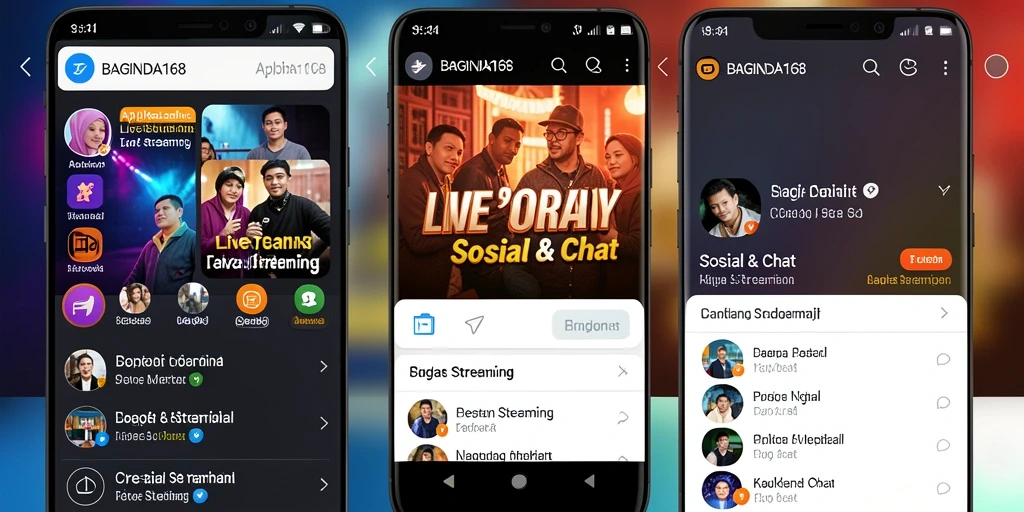 Antarmuka pengguna yang menarik dari BAGINDA168 saat Live Streaming.