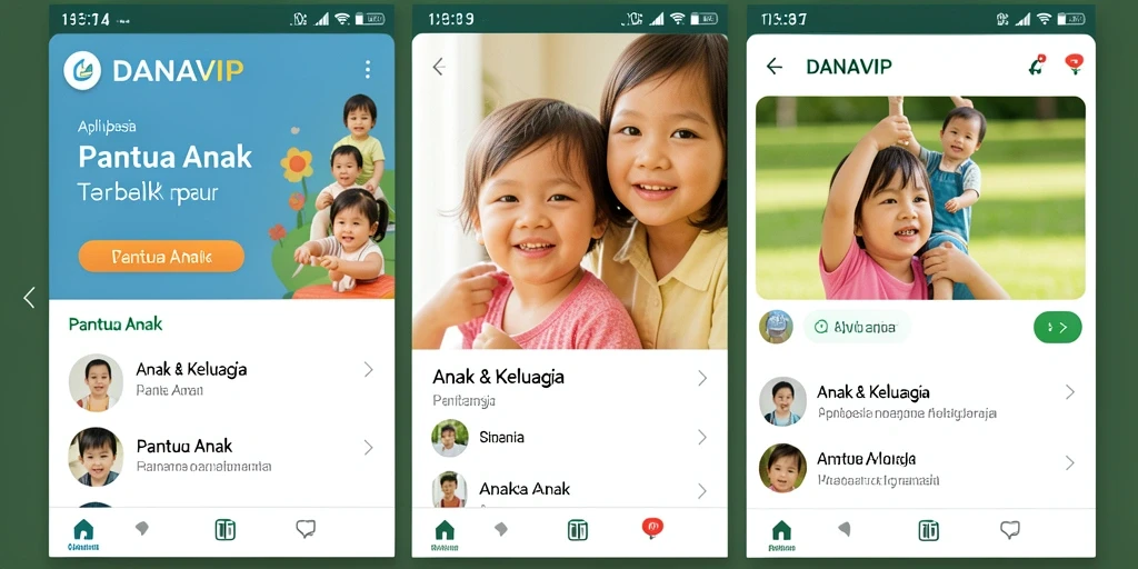 Tampilan antarmuka aplikasi DANAVIP untuk memantau anak secara efektif.