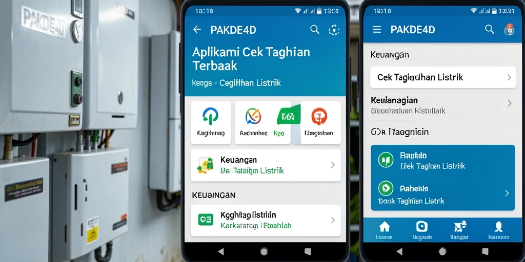 Antarmuka aplikasi PAKDE4D untuk cek tagihan listrik.