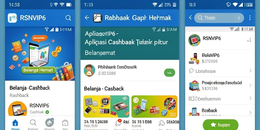 Antarmuka aplikasi RSNVIP6 untuk cashback yang informatif dan mudah diakses.