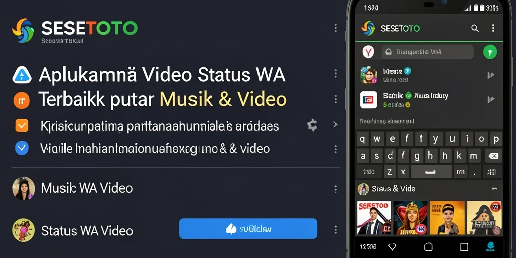Tampilan antarmuka SESETOTO dengan koleksi video status WA yang menarik.
