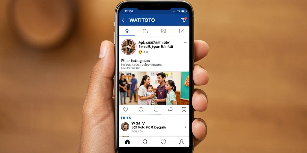 Antarmuka aplikasi WATITOTO yang intuitif untuk filter Instagram.
