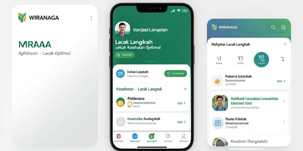 Antarmuka WIRANAGA dengan fitur pelacakan langkah yang mudah digunakan.