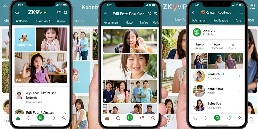 Tampilan antarmuka ZK9VIP untuk kolase foto yang menarik dan intuitif.